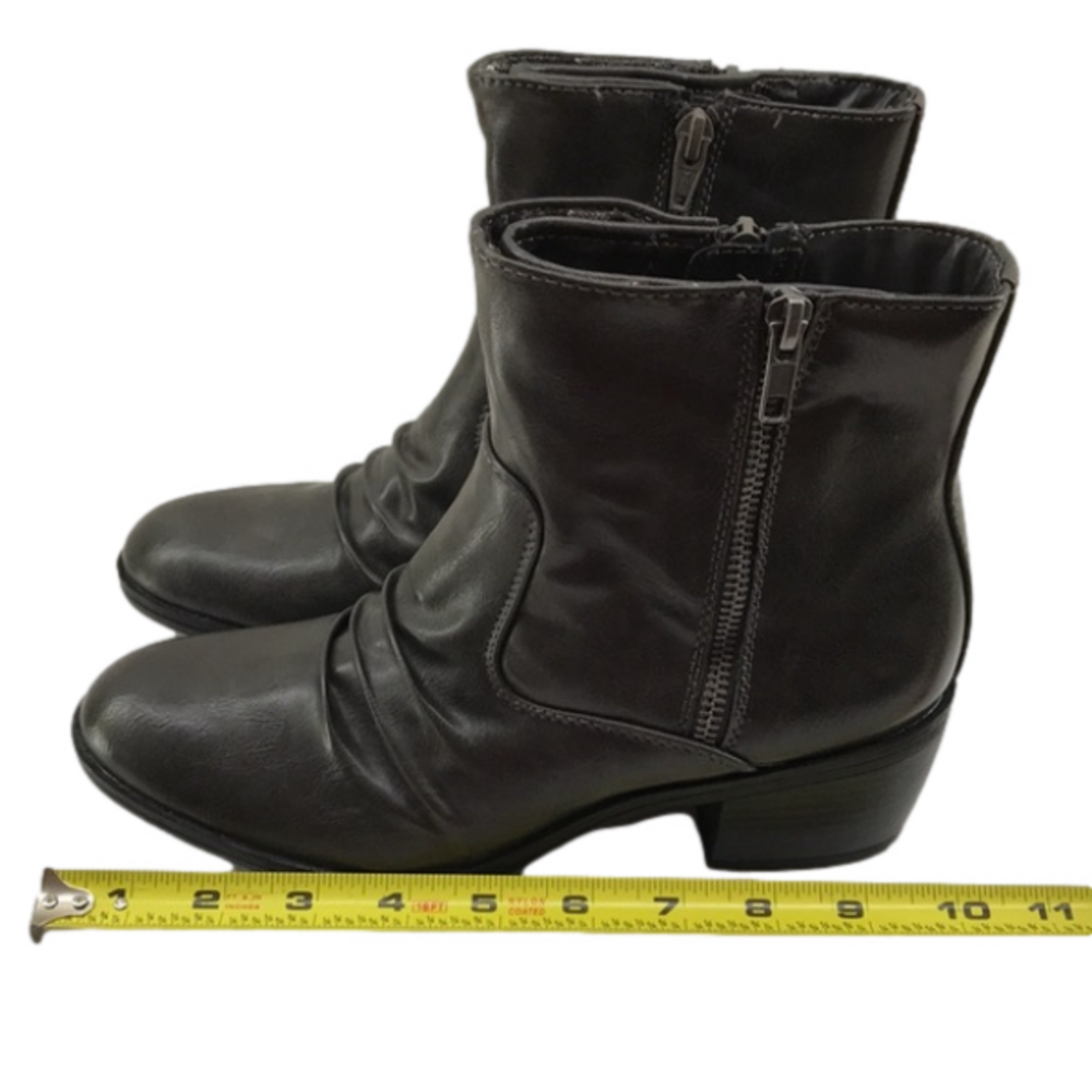 LIFE STRIDE SOFT SYSTEM Watchful Gray Faux Leather Almond Toe Ankle Zip Boots—8M - Picture 16 of 16